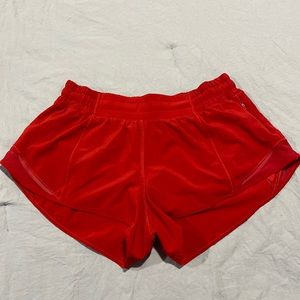 Red Lululemon Hotty Hot shorts